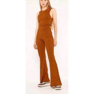 Women's Wide Leg Jumpsuit in Brown